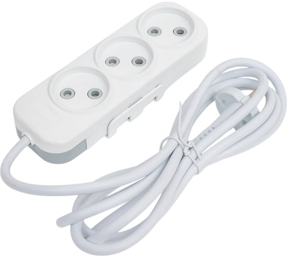 Изображение товара Удлинитель ELBI Myra 3 гнезда, с защитными шторками, 2м, 2x1 527-010202-330