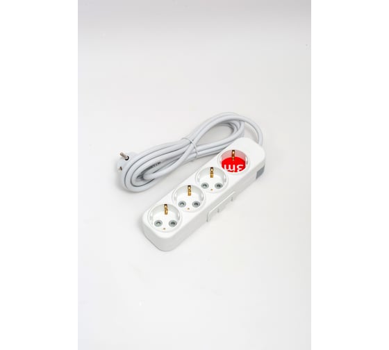 Изображение товара Удлинитель ELBI Myra с заземлением, 4 гнезда, с защитными шторками, 3м, 3x1 527-010203-411