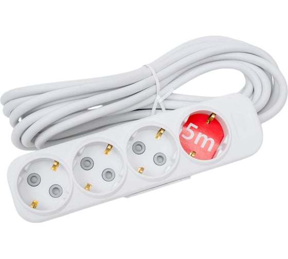 Изображение товара Удлинитель ELBI Myra с заземлением, 4 гнезда, с защитными шторками, 5м, 3x1,5 527-010205-421
