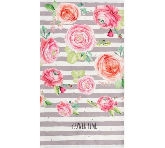 Изображение товара Полотенце Этель Пионы 40x73 см, 100% хлопок, саржа 190 г/кв.м 7599088