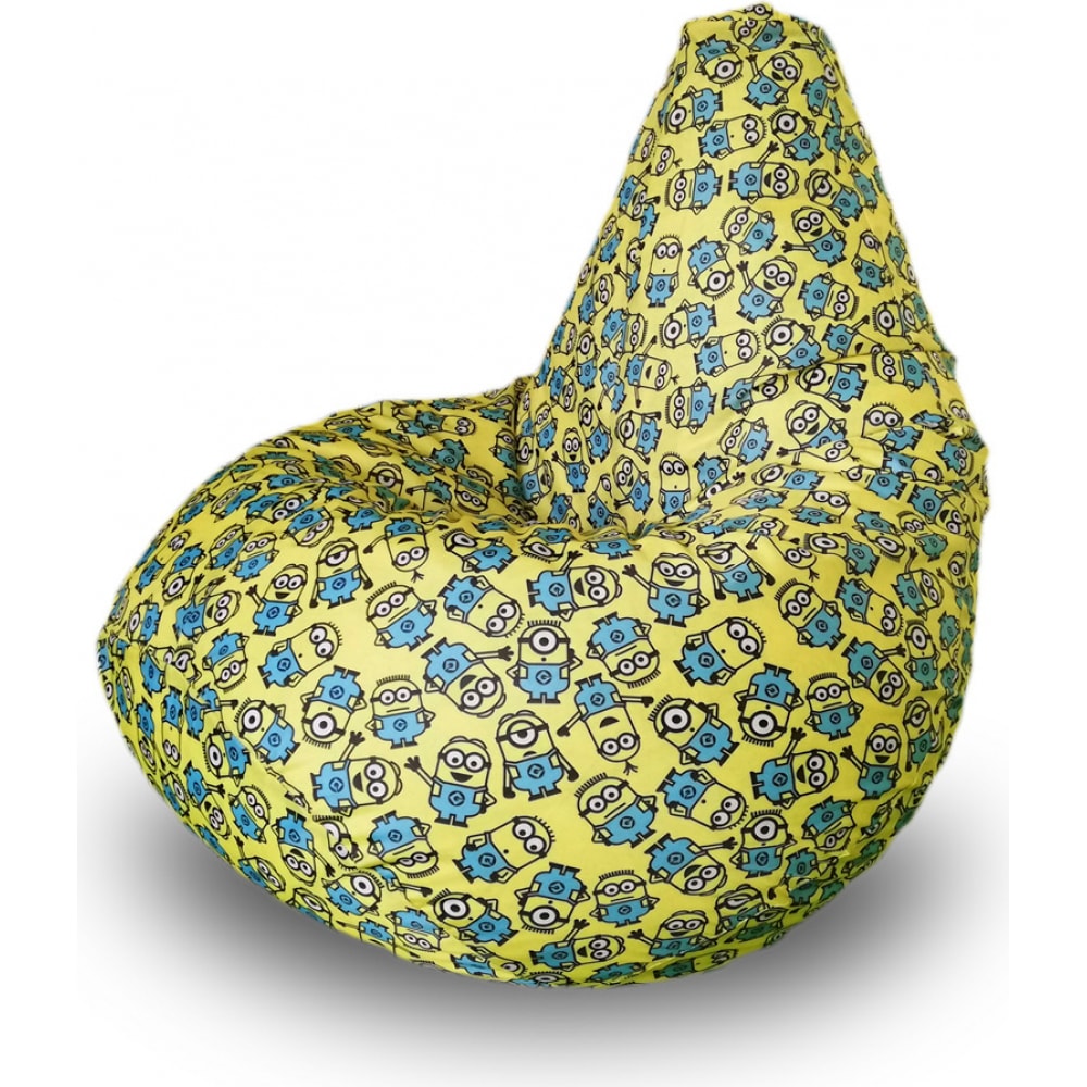 фото Кресло-мешок mypuff груша, миньоны, размер стандарт, принтованный оксфорд b_593