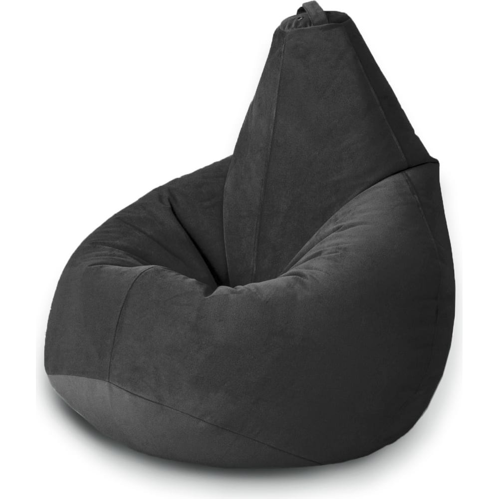 фото Кресло-мешок mypuff груша, темная ночь, размер стандарт, мебельный велюр b_471