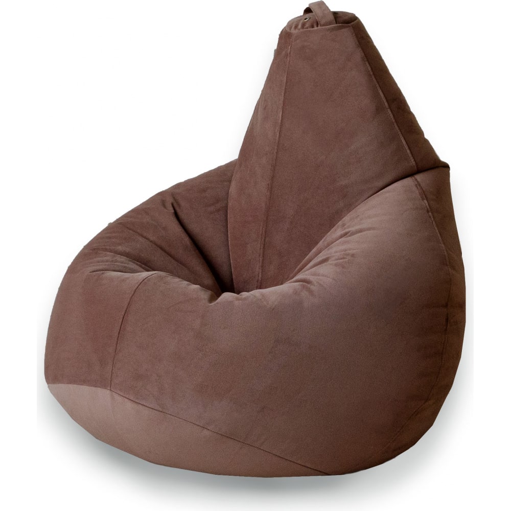 фото Кресло-мешок mypuff груша, шоколад, размер стандарт, мебельный велюр b_427