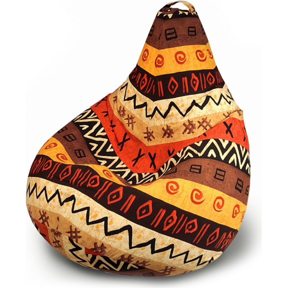 фото Кресло-мешок mypuff груша, африка, размер стандарт, мебельный хлопок b_048
