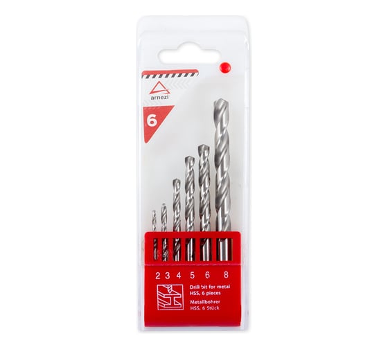Изображение товара Набор сверл по металлу ARNEZI 6 шт. (d 2,3,4,5,6,8 мм ) R5203006