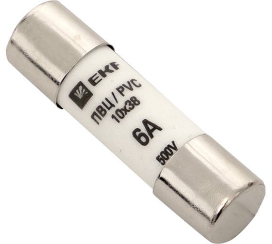 Изображение товара Цилиндрическая плавкая вставка EKF ПВЦ, 10х38 6А 20шт pvc-10x38-6