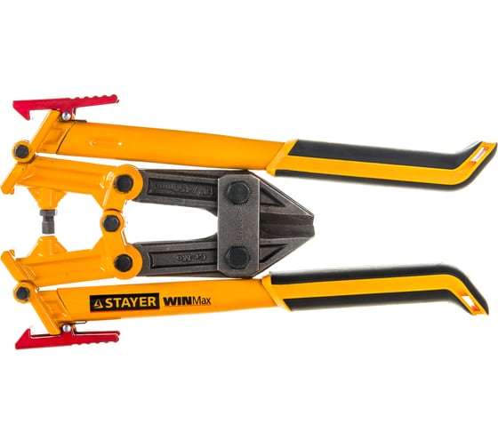 Изображение товара Болторез Stayer "EXPERT", складная конструкция, губки из Cr-Mo стали, двухкомп рукоятка, сталь HRC 42 до d= 6мм, 450мм 2331-045