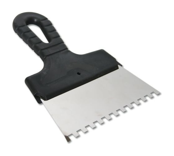 Изображение товара Фасадный шпатель EUROTEX 150 мм зуб 6х6 нержавеющая сталь пластмассовая ручка 020607-006-150