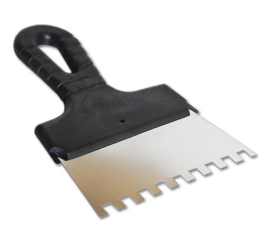 Изображение товара Фасадный шпатель EUROTEX 150 мм зуб 8х8 нержавеющая сталь пластмассовая ручка 020607-080-150