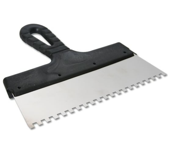 Изображение товара Фасадный шпатель EUROTEX 250 мм зуб 6х6 нержавеющая сталь пластмассовая ручка 020607-006-250