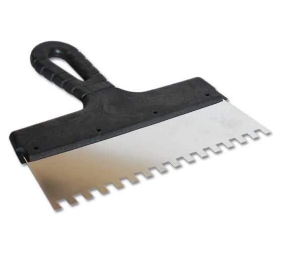 Изображение товара Фасадный шпатель EUROTEX 250 мм зуб 8х8 нержавеющая сталь пластмассовая ручка 020607-080-250