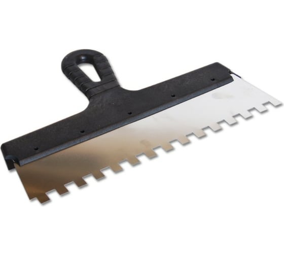 Изображение товара Фасадный шпатель EUROTEX 300 мм зуб 10х10 нержавеющая сталь пластмассовая ручка 020607-010-300