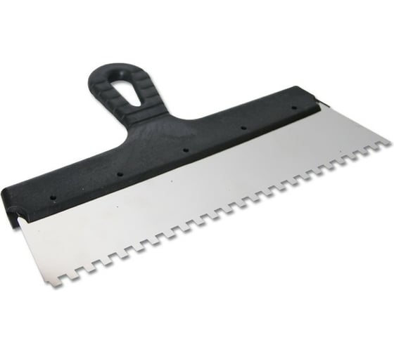 Изображение товара Фасадный шпатель EUROTEX 300 мм зуб 6х6 нержавеющая сталь пластмассовая ручка 020607-006-300