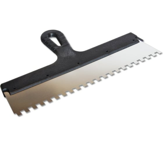 Изображение товара Фасадный шпатель EUROTEX 350 мм, зуб 8х8, нержавеющая сталь, пластмассовая ручка 020607-080-350