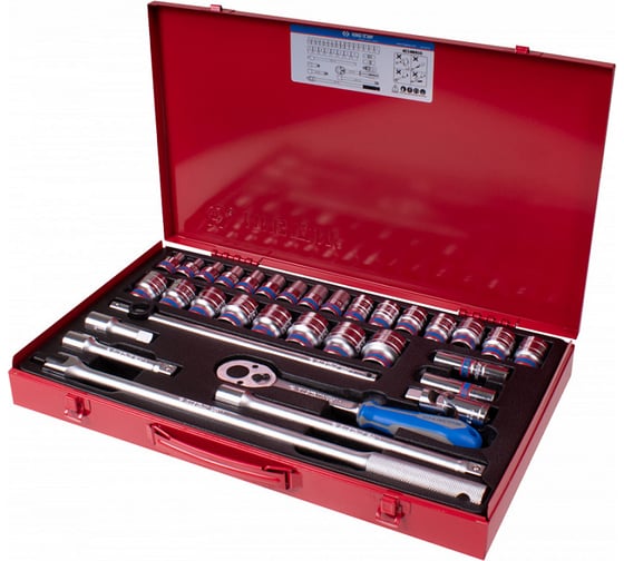 Изображение товара Набор головок с принадлежностями KING TONY 1/2", двенадцатигранные, 8-32 мм, 33 предмета 4034MR06