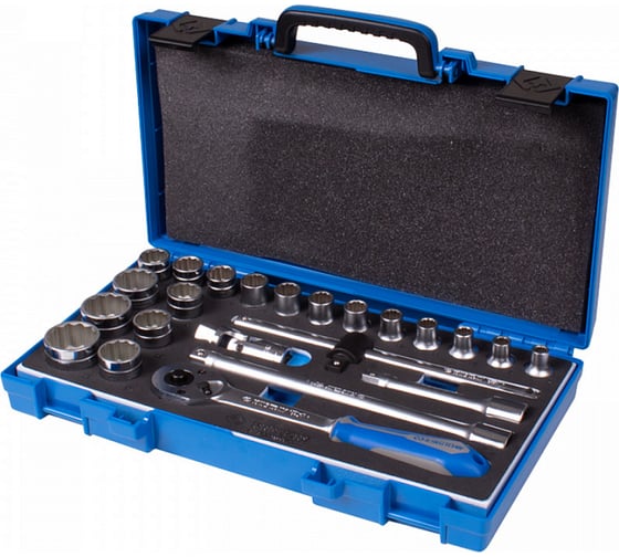 Изображение товара Набор головок с принадлежностями KING TONY 1/2", двенадцатигранные, 8-32 мм, 23 предмета 4023MRV01