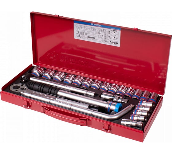 Изображение товара Набор головок с принадлежностями KING TONY 1/2", двенадцатигранные, 10-32 мм, 24 предмета 4033MR03