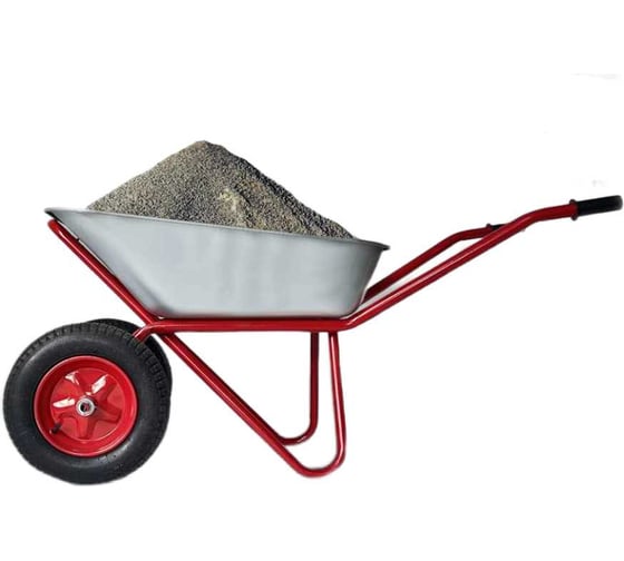 Изображение товара Строительная тачка с пневмоколесом БИЗОН двухколесная, 90 л, 200 кг 13813