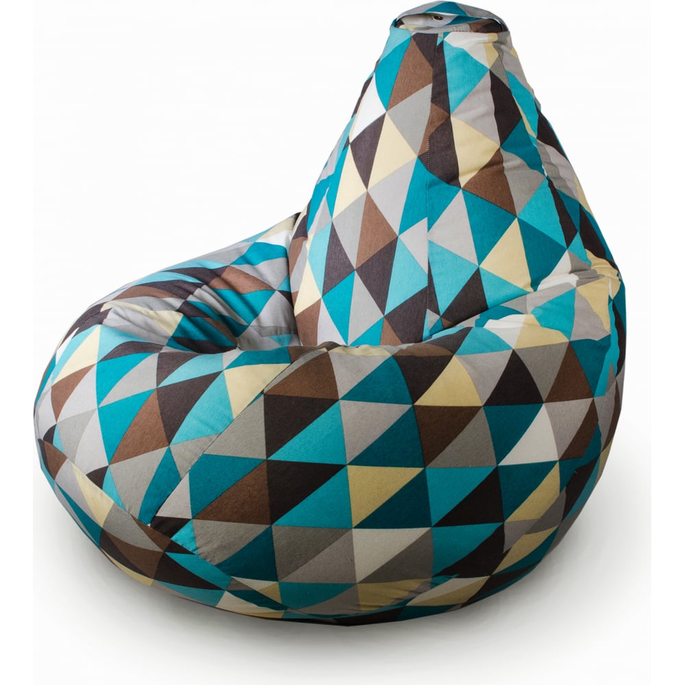 фото Кресло-мешок mypuff груша, ромб, размер комфорт, мебельный хлопок bbb_248