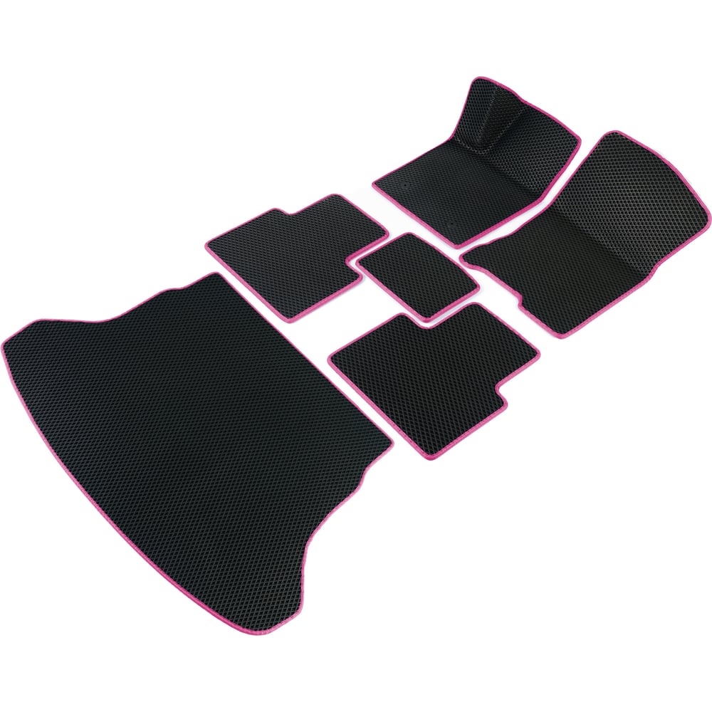 Изображение товара Коврики Vicecar ЭВА c 3д лапкой в салон и багажник для Nissan Almera Classic 2006 - 2013 (Ниссан Альмера Классик) SBDL32002R-розовый