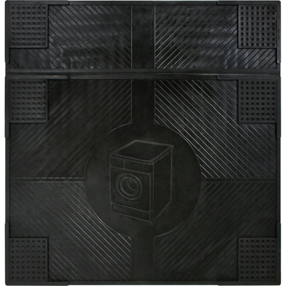фото Резиновый антивибрационный коврик vortex 62x65x0,7 см, черный 24258