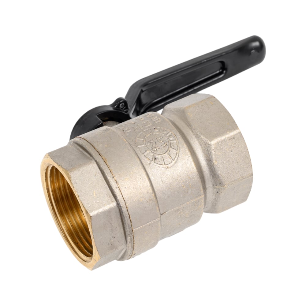 Изображение товара Шаровой кран LD Pride латунь никель Ду 32 Ру25 рычаг полнопроходной ВР