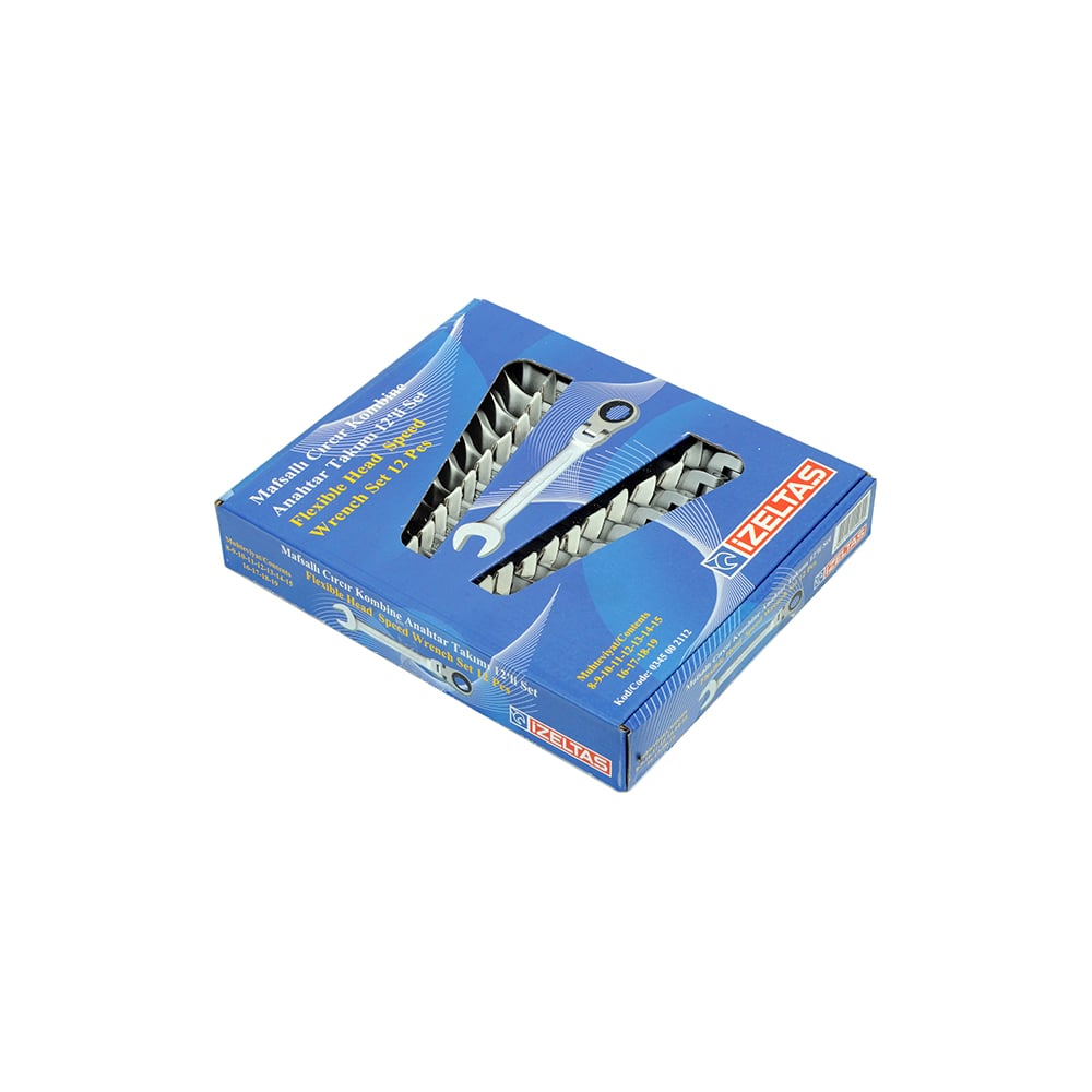 Изображение товара Набор комбинирных ключей с трещоткой IZELTAS 12 шт профессиональный