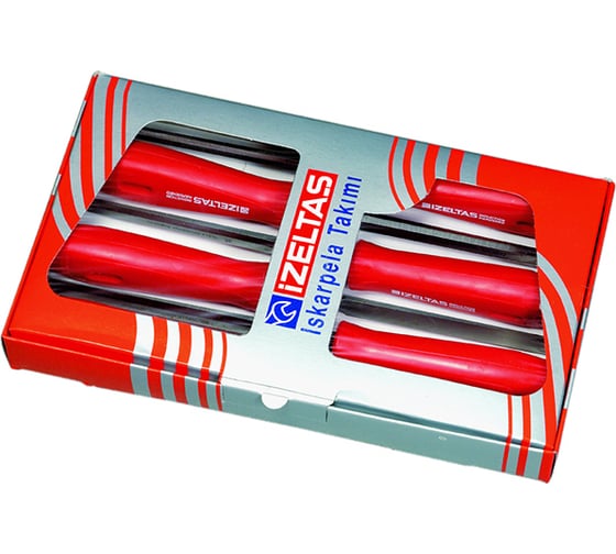 Изображение товара Набор плоских стамесок IZELTAS 6 предметов, с ПП рукояткой 5010008106