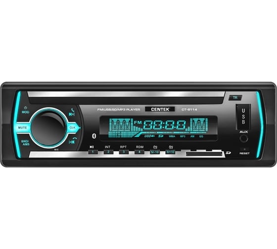 Изображение товара Автомагнитола Centek 4х50 Вт, 7 цветов подсветки, BLUETOOTH, USB, AUX, SD, MMC, МР3 CT-8114