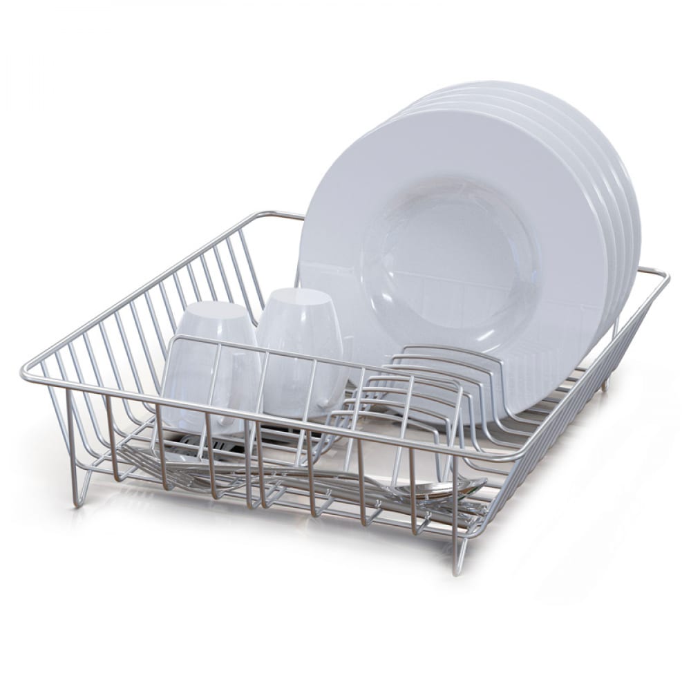 Настольная сушилка для посуды Mallony сушилка для посуды с поддоном 2 х ярусная 24×40×38 см хром