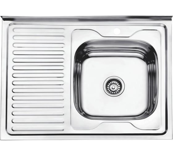 Изображение товара Мойка Ledeme из нержавеющей стали L98060-L надкладная с левым крылом (80x60, 0,8 мм) L98060-R