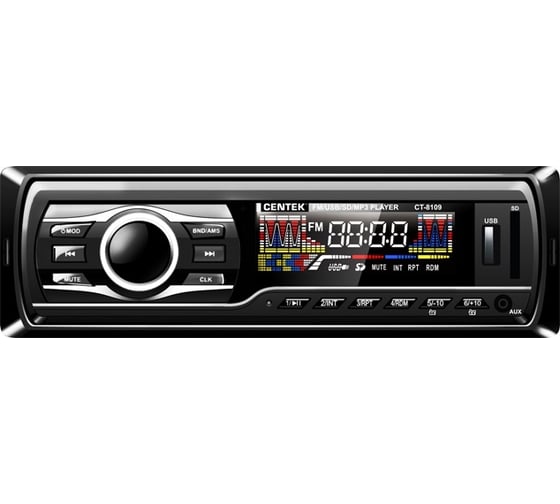Изображение товара Автомагнитола Centek 4х50 Вт, SD, MMC, USB, MP3, цветной LED, 18 станций CT-8109