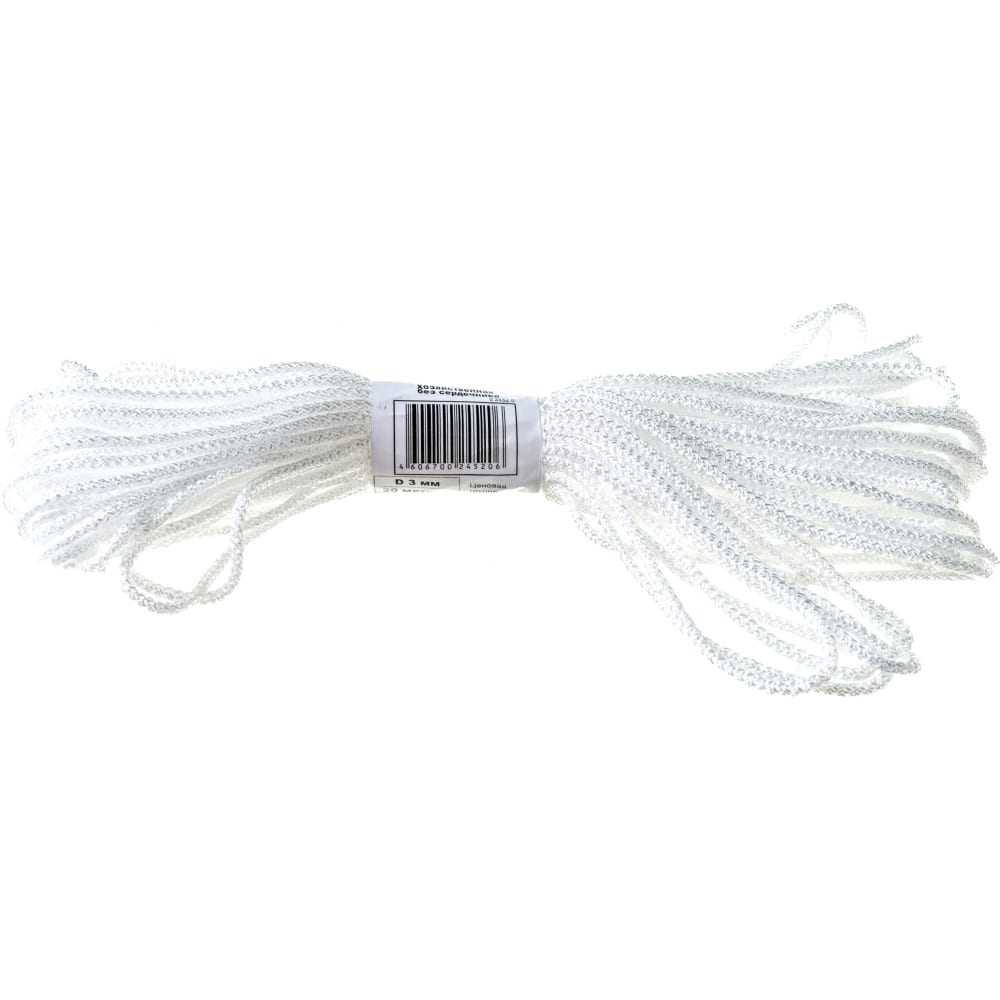 Хозяйственная веревка ЕВРОПАРТНЕР веревка полипропилен без сердечника 6 мм белый на отрез