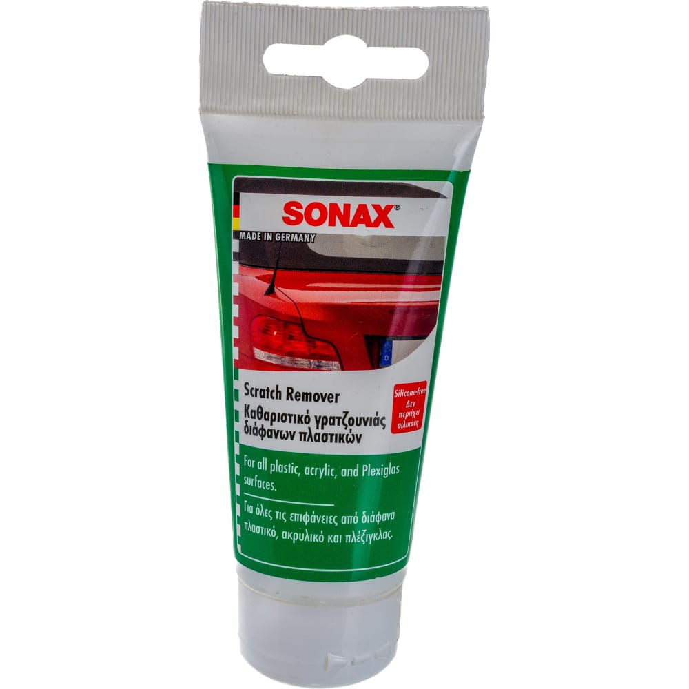 Удалитель царапин для пластика Sonax паста для очистки пластика autosol