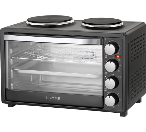 Изображение товара Мини-печь LUMME LU-EO1712B черный жемчуг, 40 л, конфорки, конвекция, вертел 39747