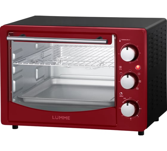Изображение товара Шкаф духовой (мини-печь) LUMME LU-EO1714B, бордовый гранат, конвекция + вертел, 39757
