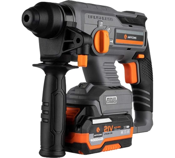 Изображение товара Бесщеточный перфоратор Anycons AC-H408 SDS+, 2 Дж, 21В, 1 акб, AC-H4081 5345431