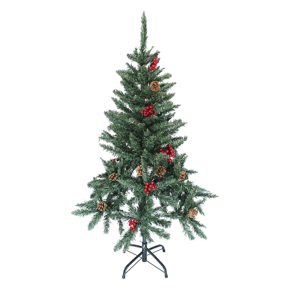 Изображение товара Искусственная сосна Хадвер зеленая 120 см с шишками и ягодами CZ-28