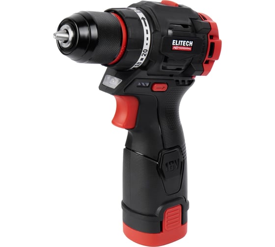 Изображение товара Аккумуляторная дрель Elitech CD 16L2 (16В, 2х2Ач, 55Нм, BL) HD 205715