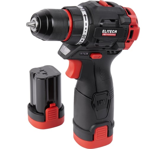 Изображение товара Аккумуляторная дрель Elitech CD 16L2 (16В, 2х2Ач, 55Нм, BL) HD 205715
