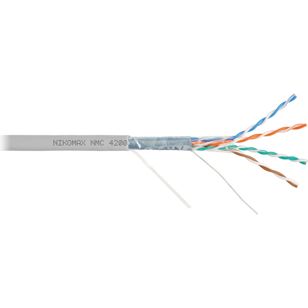 Изображение товара Кабель NIKOMAX F/UTP 4 пары категории 5e 305м для внутренней сети серый