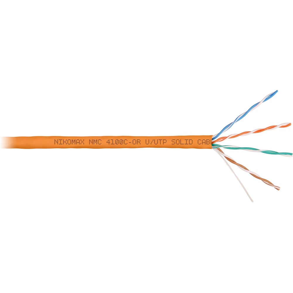 Изображение товара Кабель NIKOMAX U/UTP 4 пары, Кат.5e, 305м, оранжевый