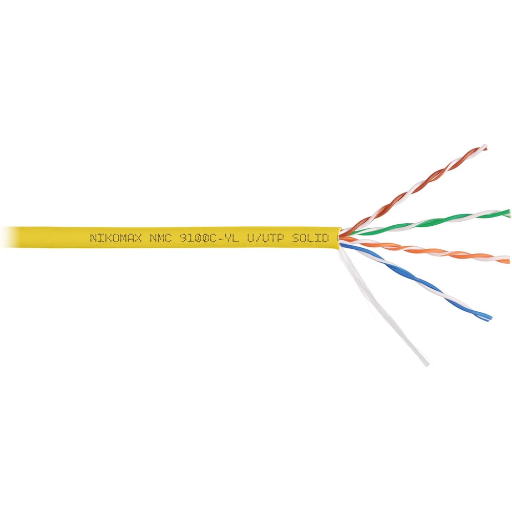 Изображение товара Кабель NIKOMAX U/UTP 4 пары 5e, 305м, желтый, внутренний