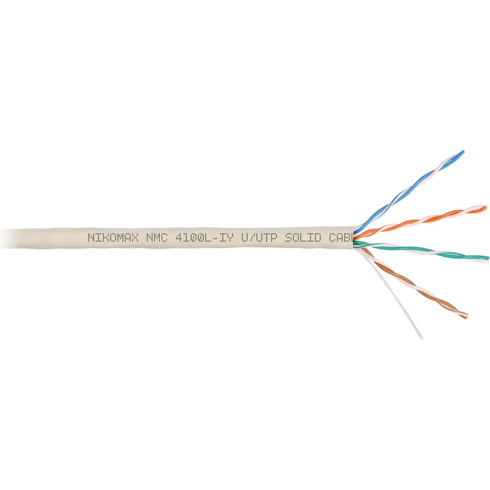 Изображение товара Кабель NIKOMAX U/UTP 4 пары Категория 5e 305м серый внутренний