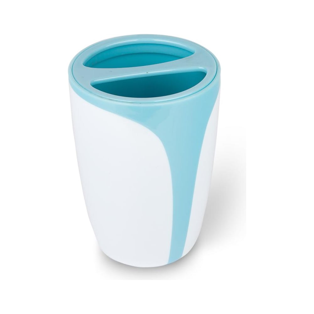 фото Подставка для зубных щеток аквалиния drop пластик, голубой b0458-3