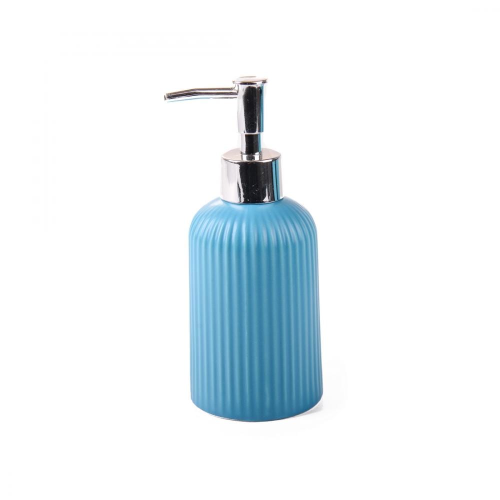 фото Дозатор для жидкого мыла аквалиния плиссе синий матовый, керамика ce1610la-ld