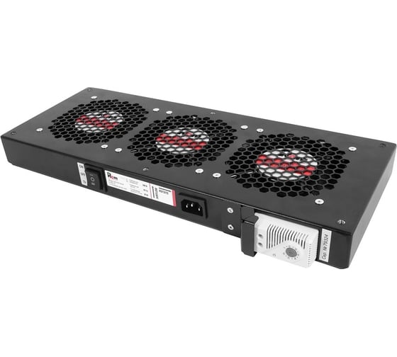 Изображение товара Вентиляторный модуль Rem 230V, вентиляторов: 3, 130 дБ, поток: 450 м3/ч, черный R-FAN-3T-9005