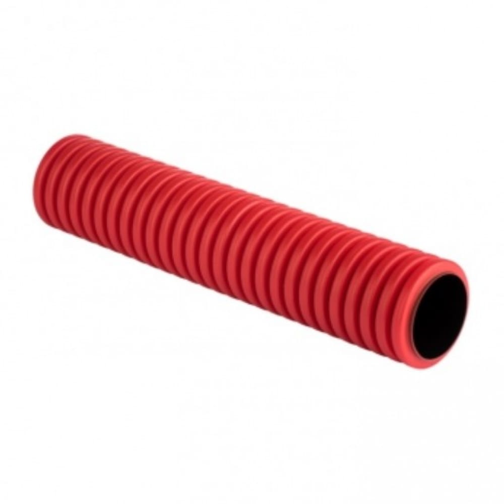 Жесткая гофрированная двустенная труба EKF труба водосточная 3000x90 мм красный