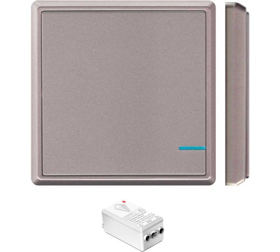 Изображение товара Беспроводной выключатель GRITT Practic 1 клавиша, розовое золото, комплект 1 выключатель, 1 радиореле 220В 11105