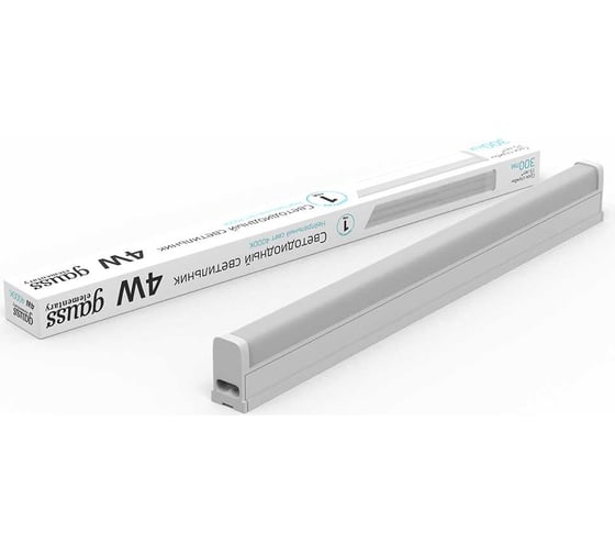 Изображение товара Светильник Gauss LED TL Elementary линейный матовый 4W 4000K 313х22х33, 300лм 130411204